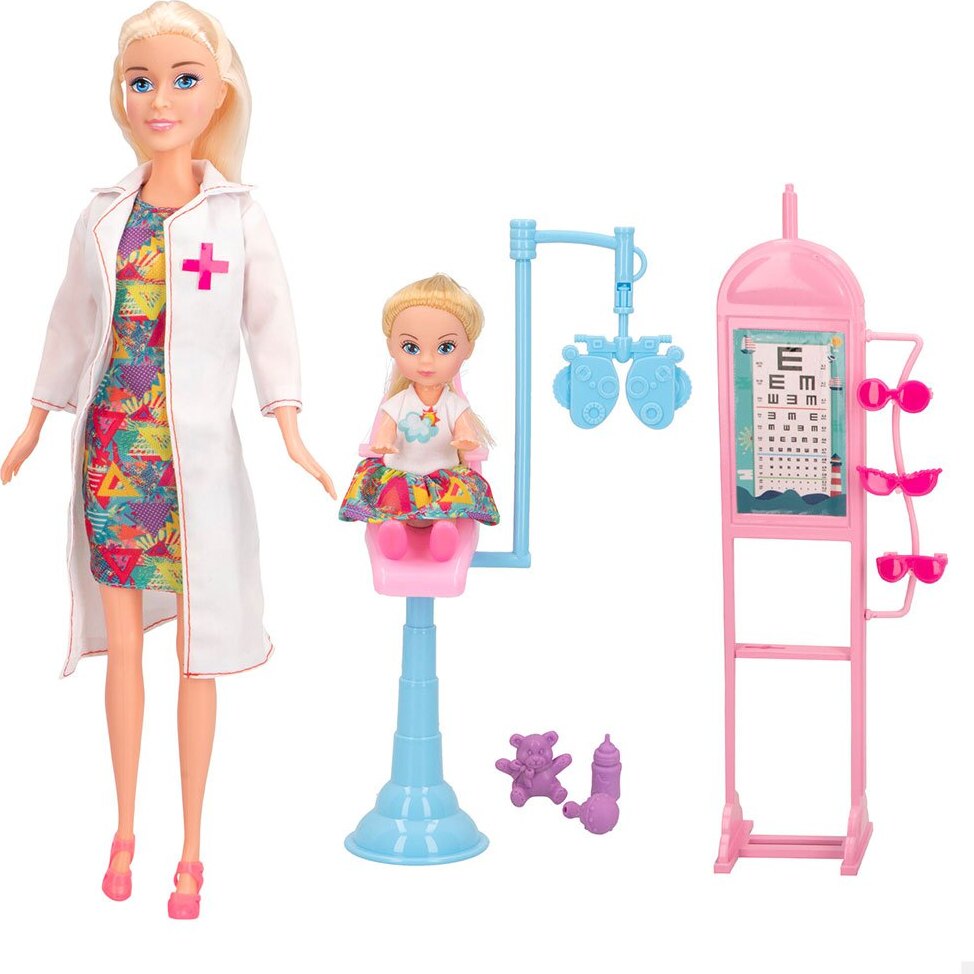 Baby Shark Augenarzt-set Mit Isabella Zubehör Für Puppen Rosa Rosa One Size 49561