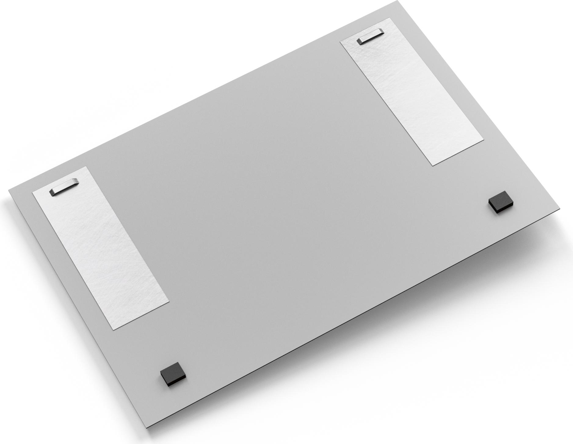 DEQORI Alu-Dibond Bild Silber 60x40 cm 'Leere Schultafel' Wandbild Metall dünn Design AD-60-40-S-1951-UV