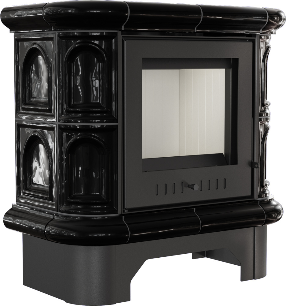 Kratki Kachelofen aus stahl WK440 Ø 130 5,5 kW schwarz Kachel WK/440/KAFEL/CZ