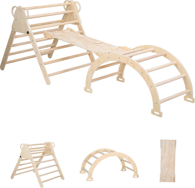 Hengda 3 in 1 Kletterdreieck Klettergerüst mit Rampe Sprossendreieck zum Klettern RL-TH9751-1-HDn