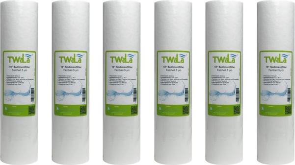 6x TWaLa 10' Sediment Trinkwasser Filter für Umkehrosmose, Brunnenwasser Wasserfilter 5 µm 1149
