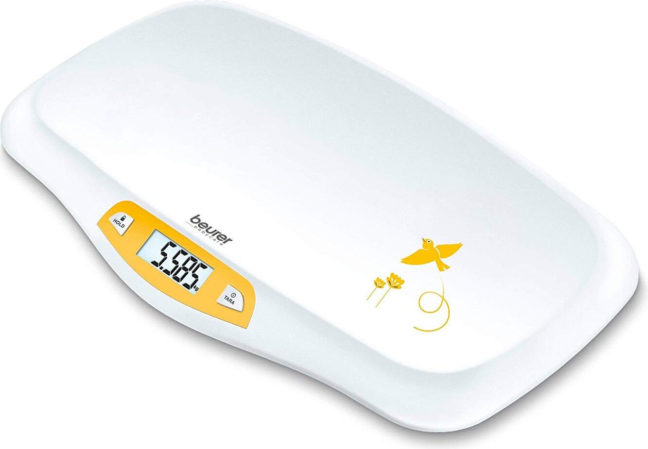 Beurer BY 80 Babywaage, mit gewlbter Oberflche, 20 kg Tragkraft, Tara- und Holdfunktion fr strampelnde Babys, Messung und Anzeige in 5g-Schritten, auch als Tierwaage verwendbar 408304