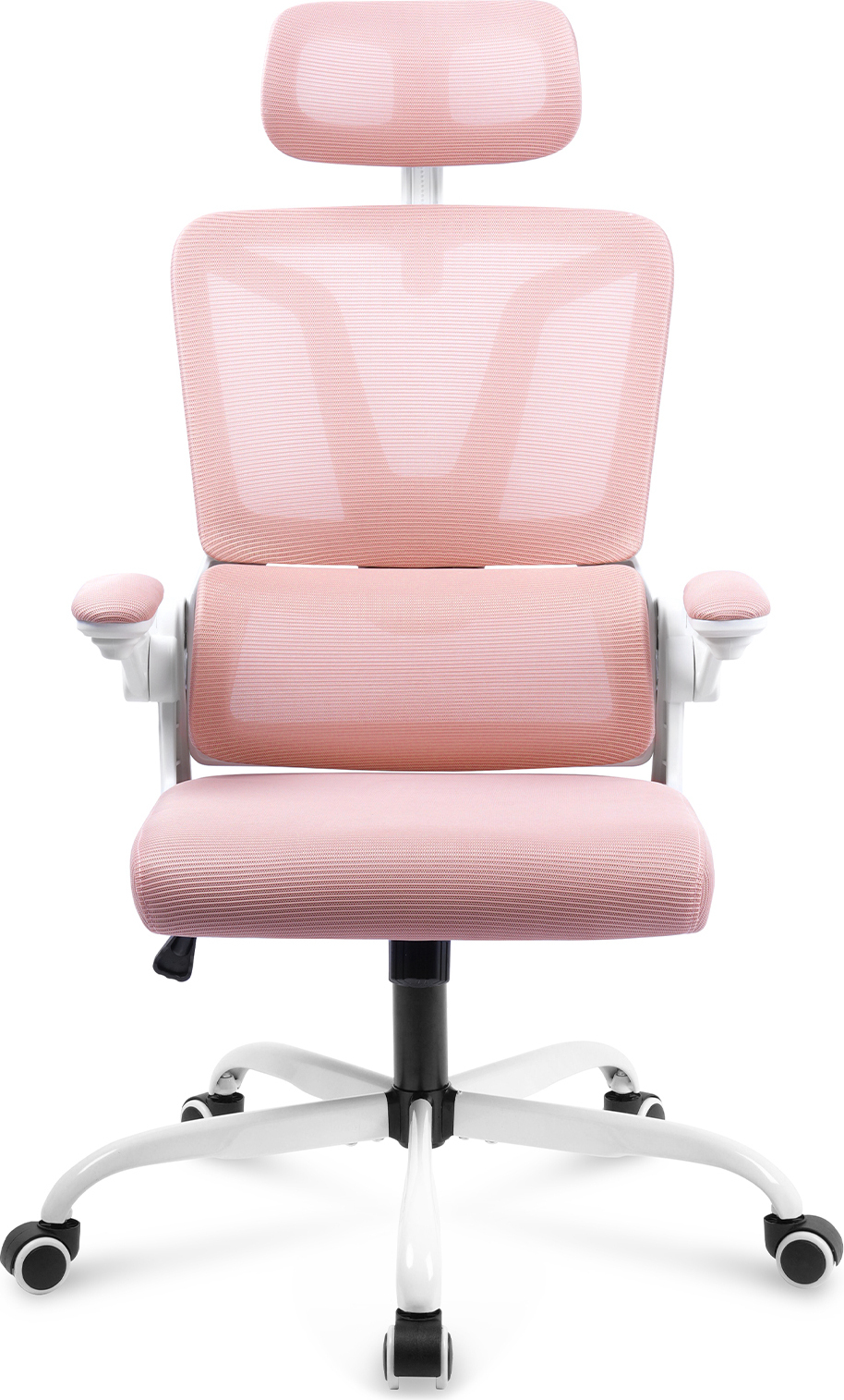 LARS360 Otočná stolička Ergonomická kancelárska stolička Kancelárska stolička s nastaviteľnou opierkou hlavy Kancelárska stolička Výškovo nastaviteľná počítačová stolička Ružová