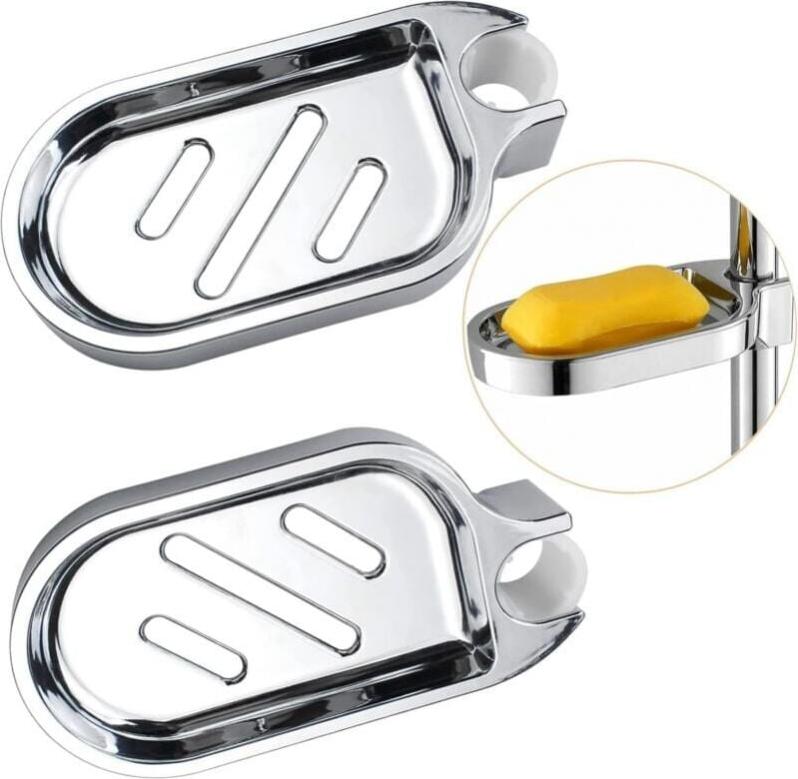 Fokelyi bohrfreie Duschseifenschalen, 24 mm Lochabstand, Duschseifenschale aus ABS-Kunststoff, verstellbare Duschseifenschale, langlebige Duschseifenschale, für Küchenspüle und Waschbecken KAU-ED-LYS-PH-20251226-180