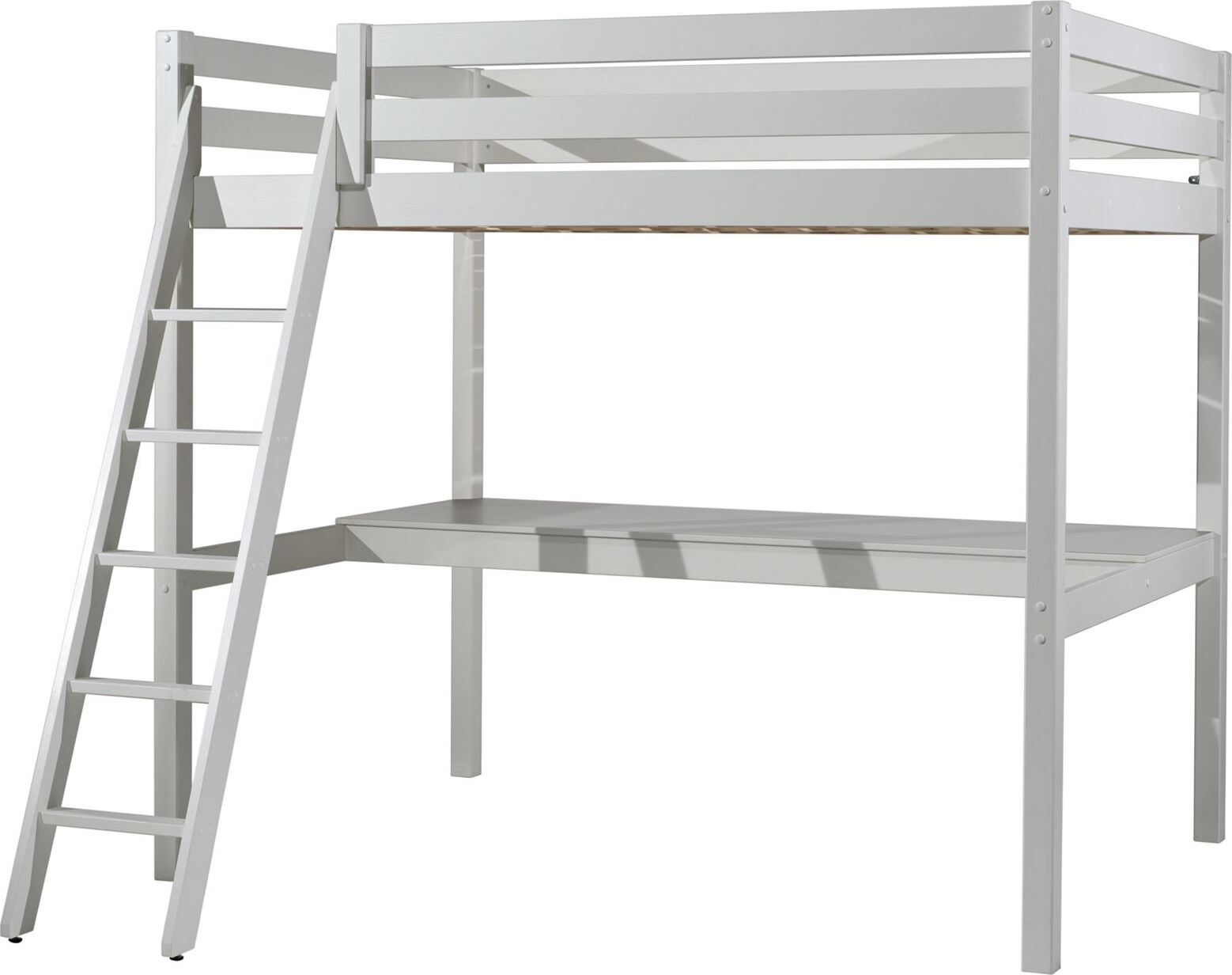 Hochbett Karolina 209x215x190 Kinderbett Massivholz Weiß