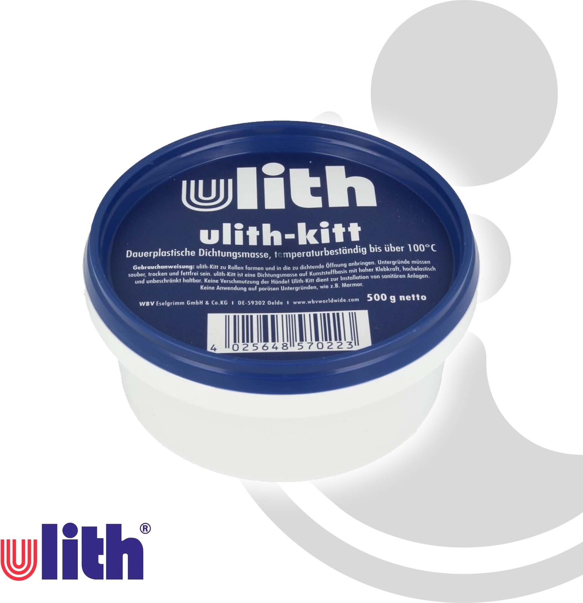 ULITH-KITT Dauerplastische Dichtungsmasse - wasserfest 500 gr. Dose 25702