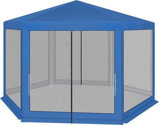 OEM Gartenpavillon mit Schirmdach - Blau - 3,8x3,3m 2026