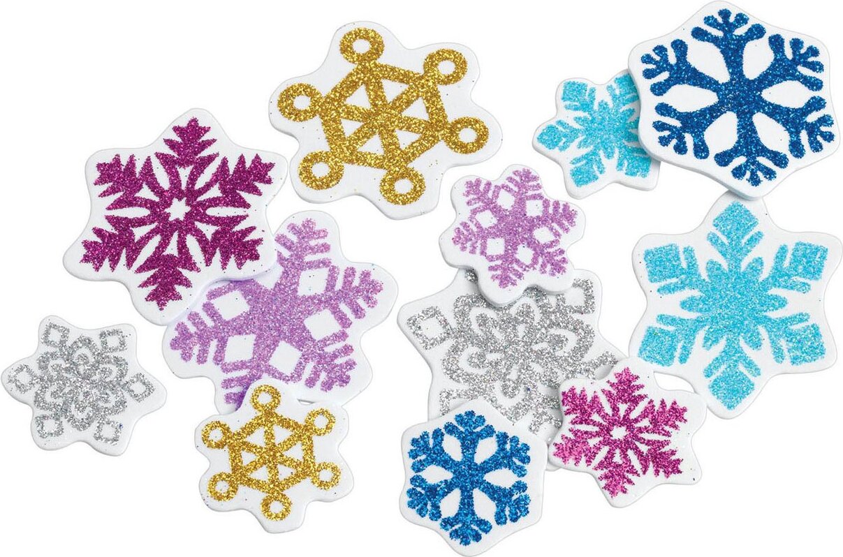 Colorations - Glitter Foam Sneeuwvlokken, 300st. 6040269