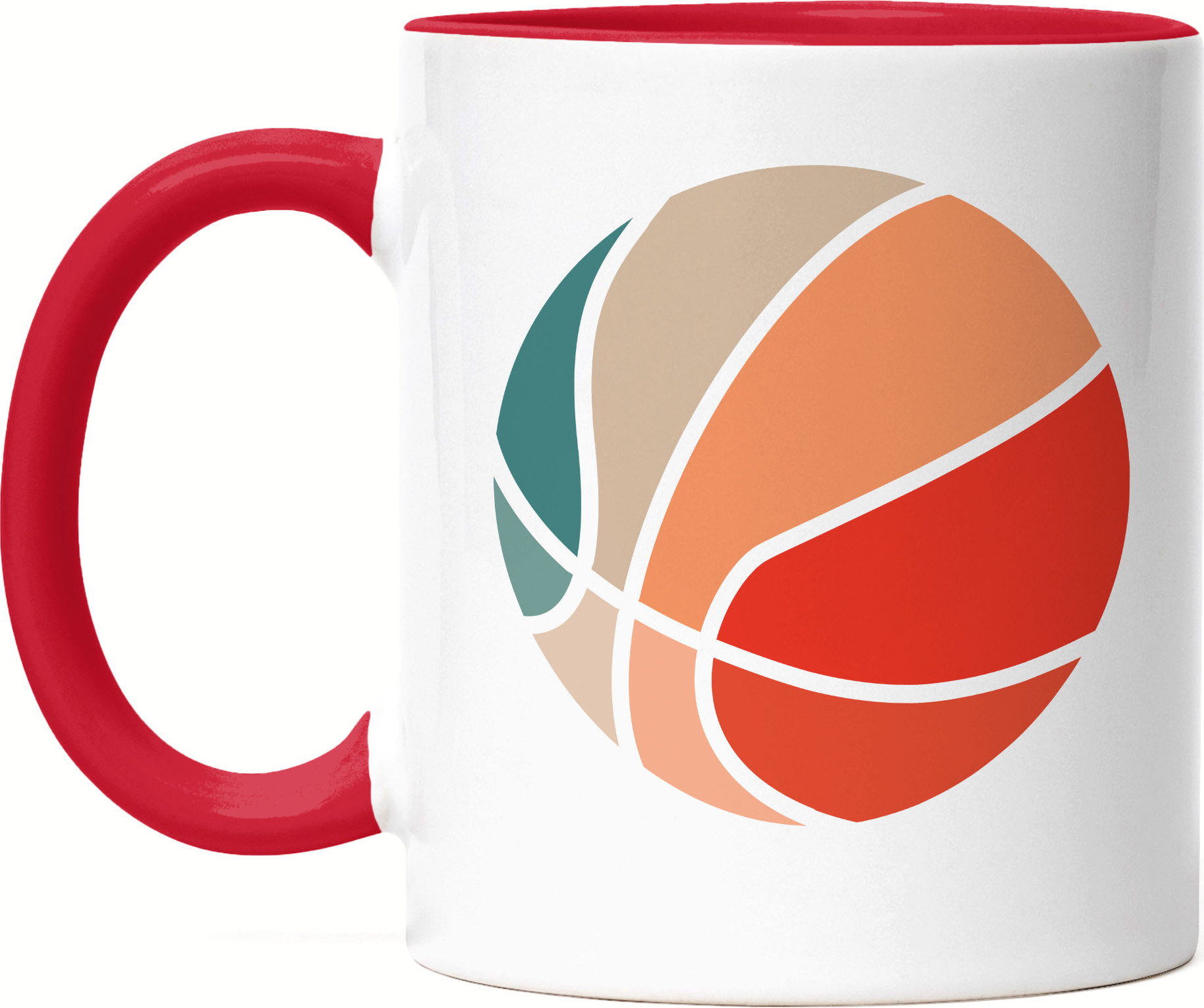 Hey!Print Basketball Tasse Rot Leben Mannschaft Spieler Teamsport Korb Basket Ballsport Jersey Team Mannschaftssport HP-1794-T-Rot