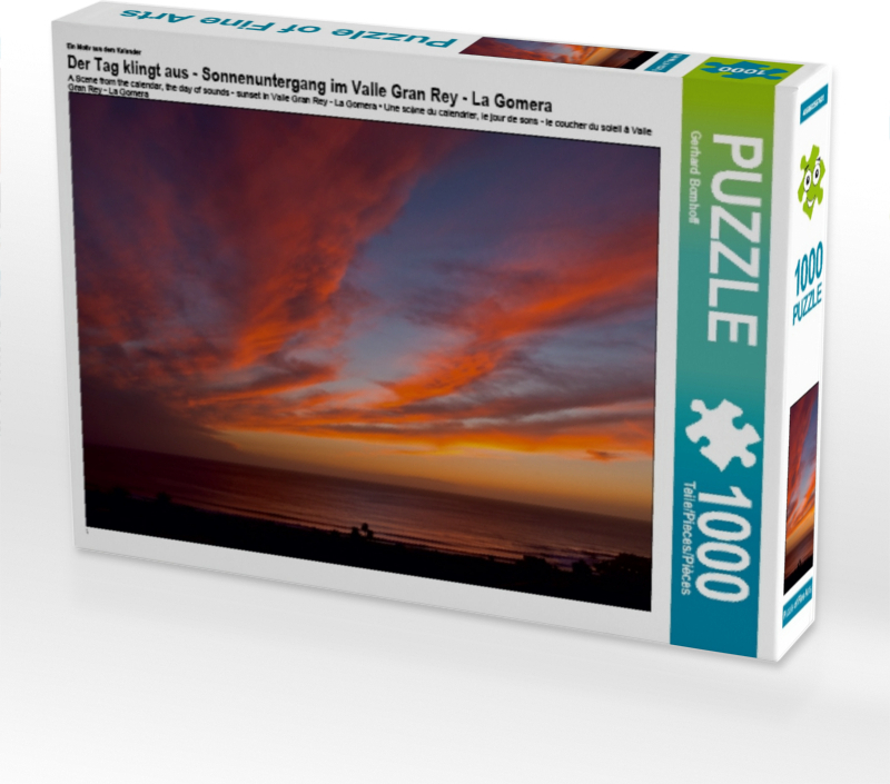 Calvendo Ein Motiv aus dem Kalender Der Tag klingt aus - Sonnenuntergang im Valle Gran Rey - La Gomera 1000 Teile Puzzle quer 640x480mm, Bomhoff Gerhard; 7333674