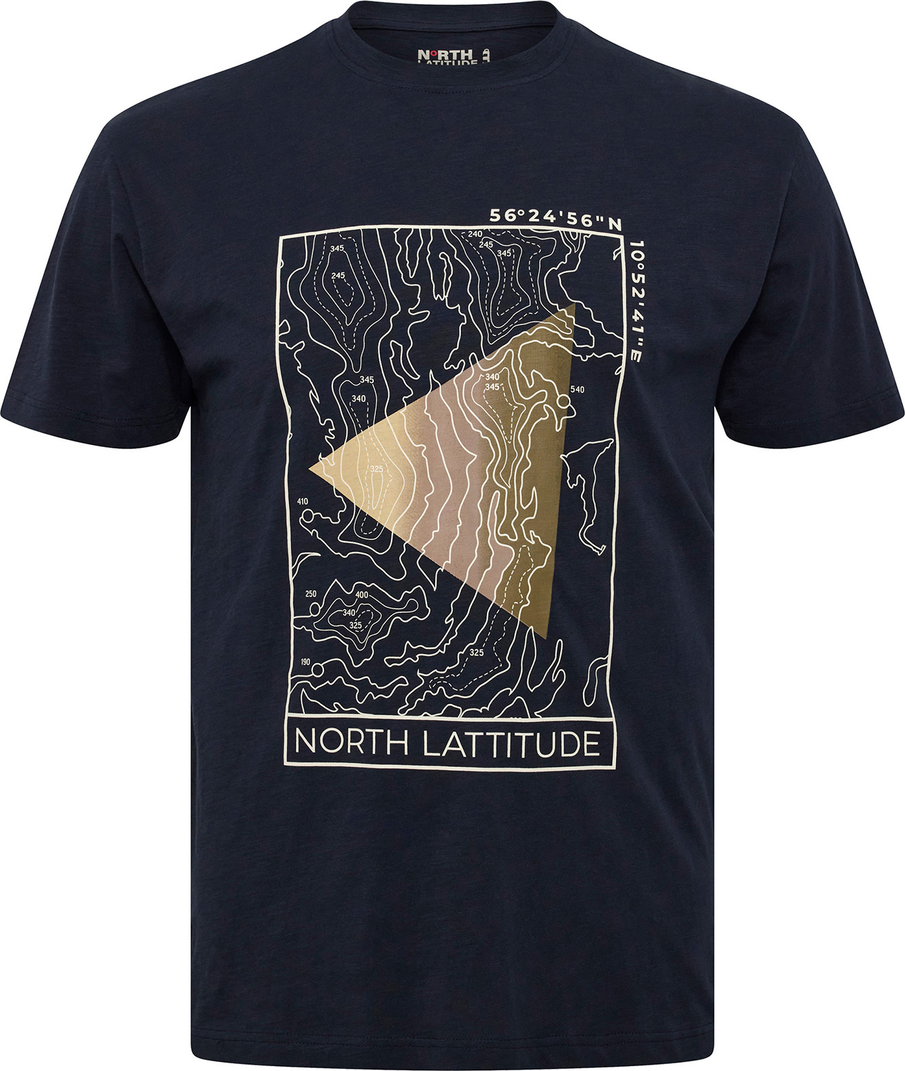 North Latitude XXL T-Shirt navy topografischer Print