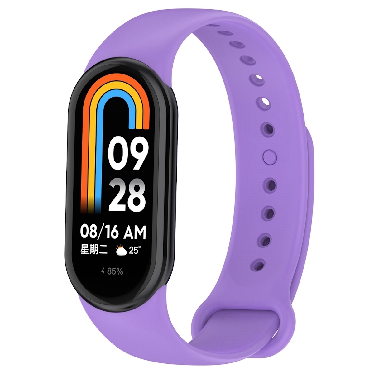 Pre Xiaomi Band 8 Premium Sport Silicone Watch Strap Purple New
