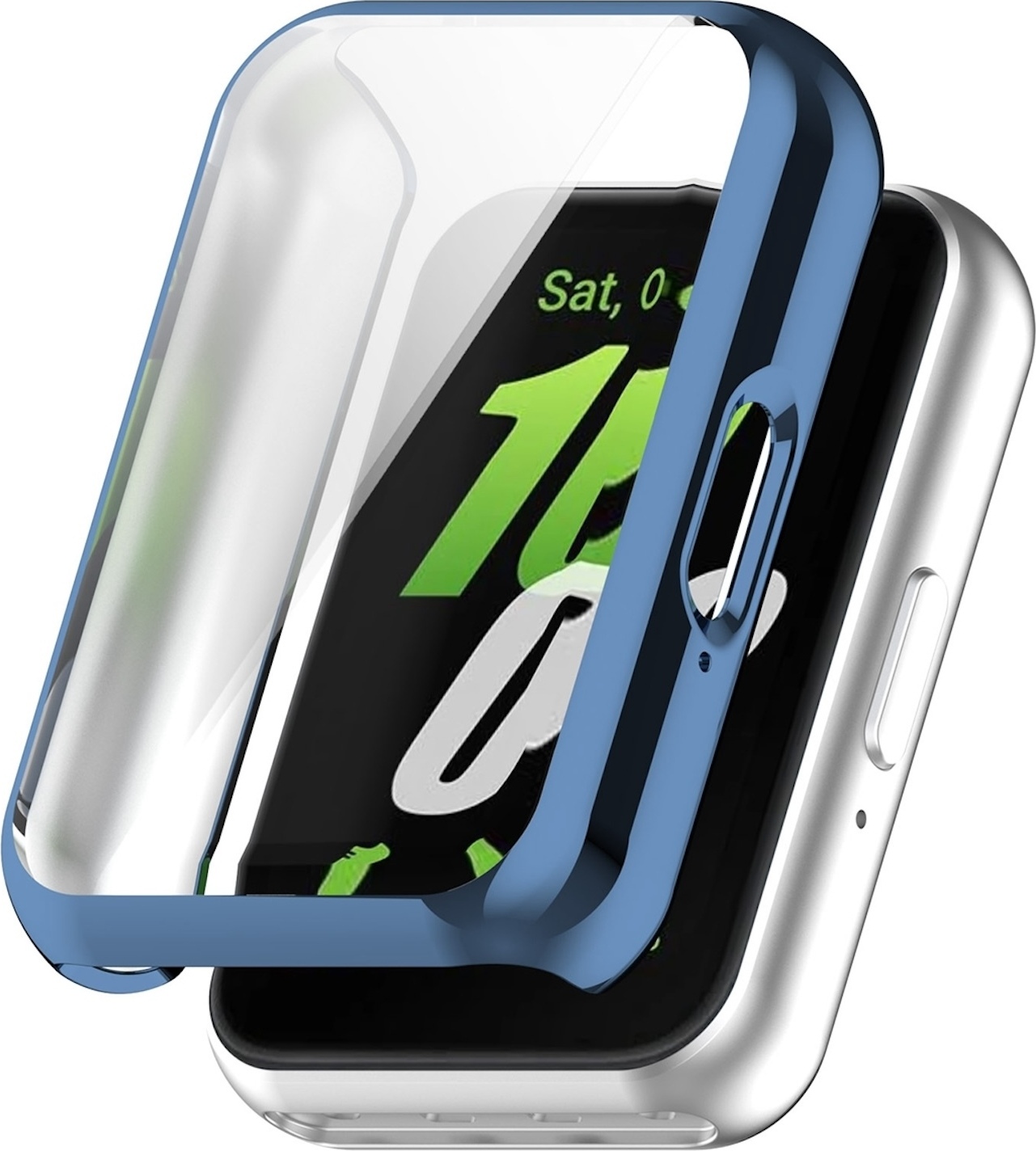 Pre Samsung Galaxy Fit 3 Full Cover TPU Galvanizované puzdro na hodinky Blue