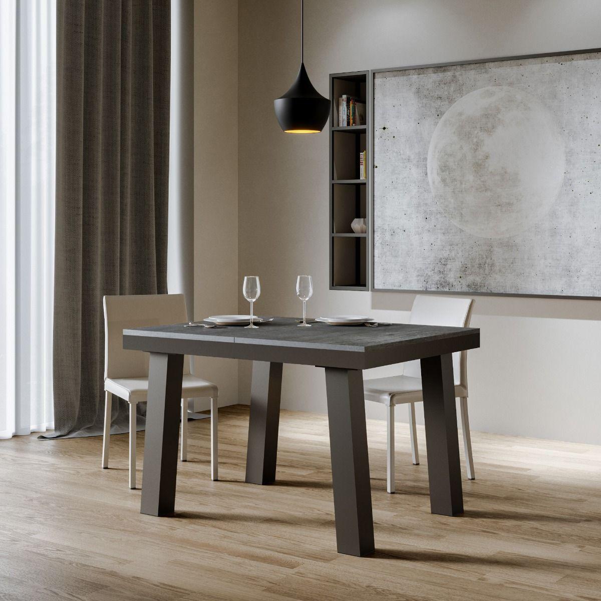 ITAMOBY - Ausziehtisch 120/380x90 cm Bridge Evolution Zement Gestell und Füße Anthrazit WE125TABRGEVO-CM-AN