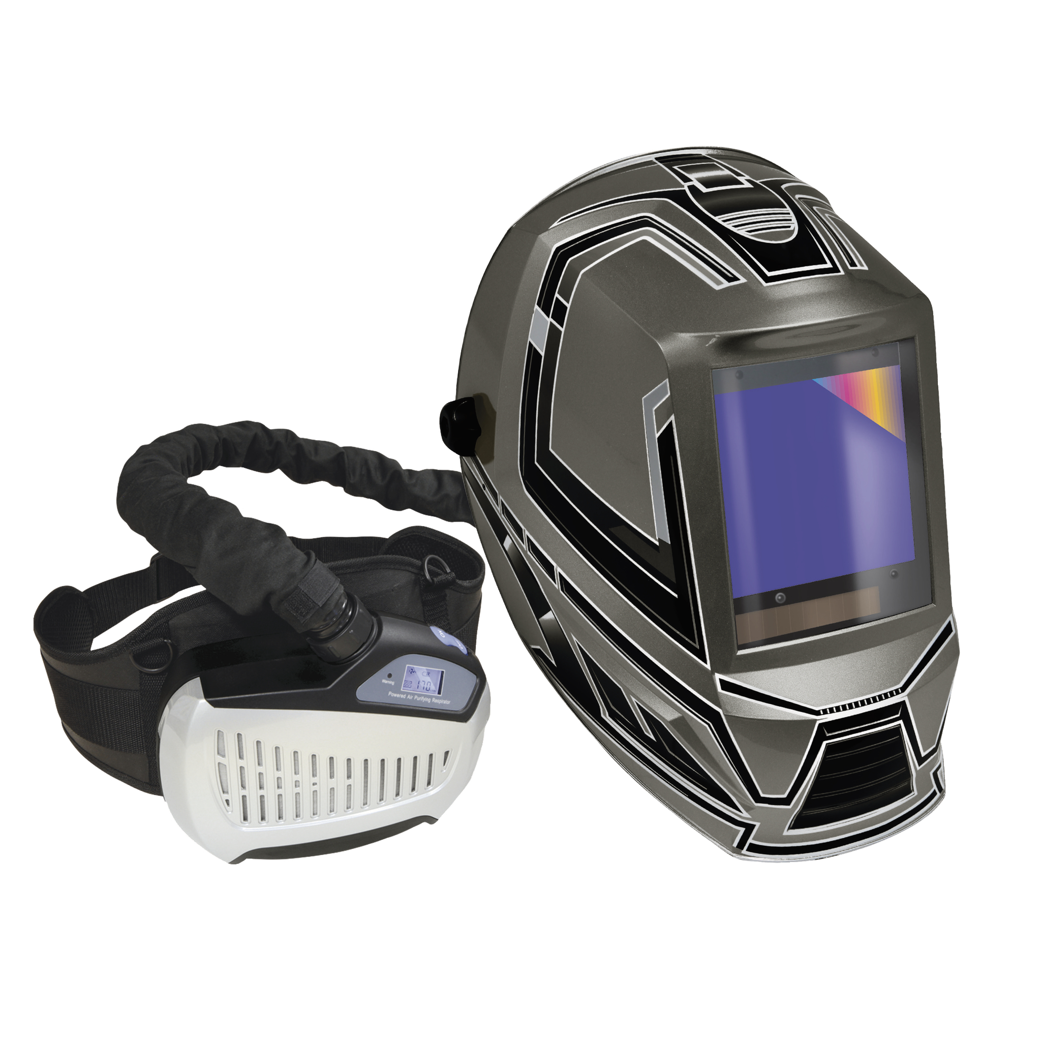 GYS 5/13 AIR TRUE COLOR XXL 047846 Schweißerschutzhelm mit Gebläse-Atemschutzsystem Weiß EN 166, EN 175, EN 379, EN 12941 (047846)