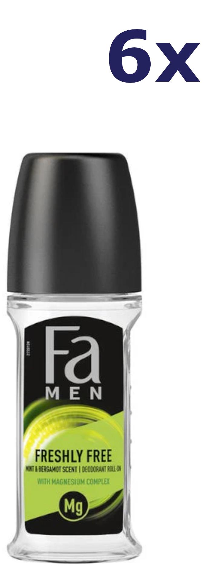 Fa Pflege 6x Fa deo Roll-on 50 ml Minze & Bergamotte