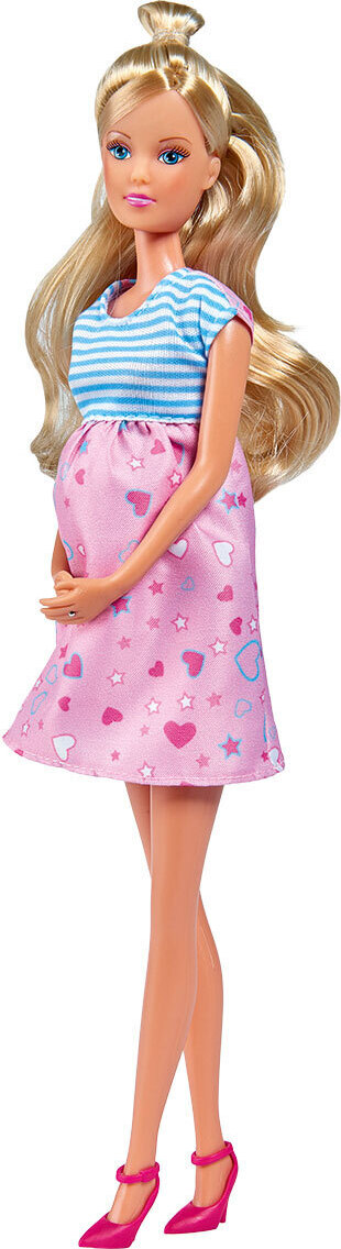 Simba 105733388 - Steffi Love Welcome Surprise / schwangere Puppe / mit Baby / Überraschungskanone zur Geschlechtsbestimmung / Ankleidepuppe / 29cm, für Kinder ab 3 Jahren