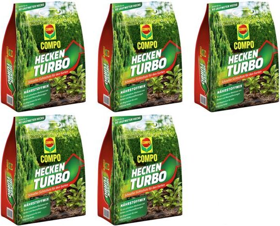 COMPO Heckenturbo NPK(MgO)-Dünger für Hecken 20 kg, Anwendungszeitraum März-August 22466-5x