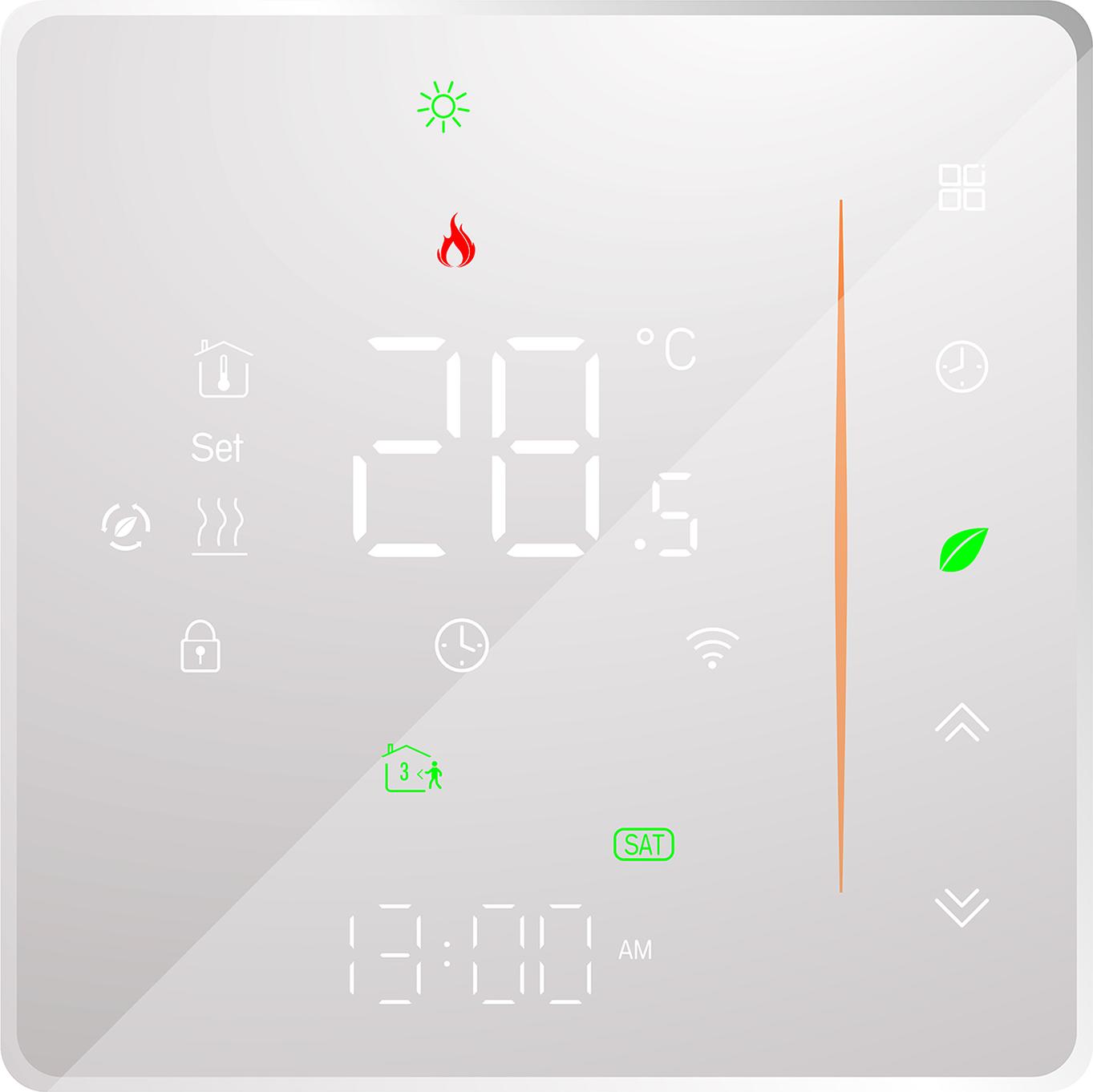 Lixada Woechentlich programmierbarer WLAN-Smart-Thermostat-Temperaturregler, unterstuetzt Touch-Steuerung / mobile APP / Sprachsteuerung, kompatibel mit Alexa / Google Home, fuer die Warmwasserbereitung 5A Weiss