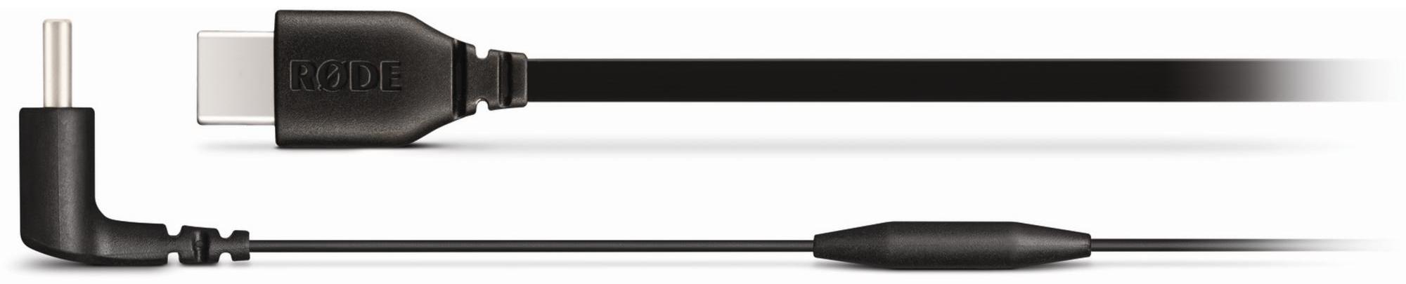 RØDE Microphones USB Flachkabel, USB-C Stecker > USB-C Stecker 90° (schwarz, 30cm) SC16