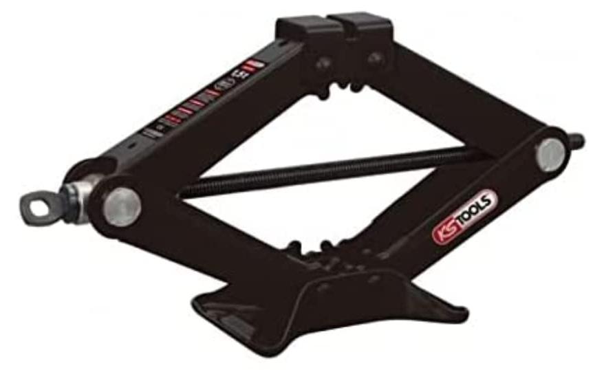 KS Tools Wagenheber 160.0724, Scherenwagenheber, 1500 kg, Mini-Format, 9,5 cm zusammengeklappt