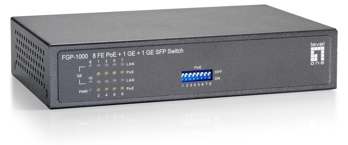 Level One LevelOne FGP-1000 - Switch - 8 x 10/100 (PoE+)
