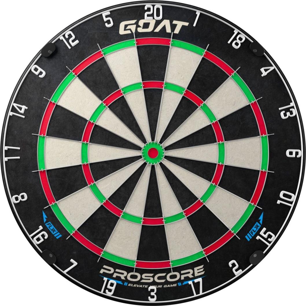 GOAT – Proscore FLX Starter-Dartboard, langlebiges Sisal, selbstheilend, minimale Abpraller, dünne Verdrahtung GD1000030