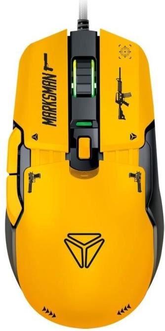 Gaming Maus YENKEE MARKSMAN YMS 3600YW, Modular, Kabelgebunden, Pixart 3327 Sensor, 12400 DPI, RGB Hintergrundbeleuchtung, Austauschbare Abdeckungen YEN8590669344291