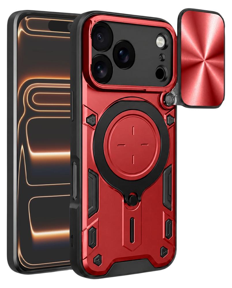 Techsuit – CamGuard Pro Hülle für iPhone 17 Pro Max – rot