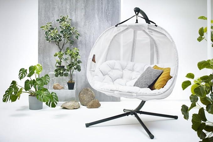 Hängesessel Hängesitz Hängestuhl Hängeschaukel Hängekorb Hängematte Schaukel Gestell Weiß