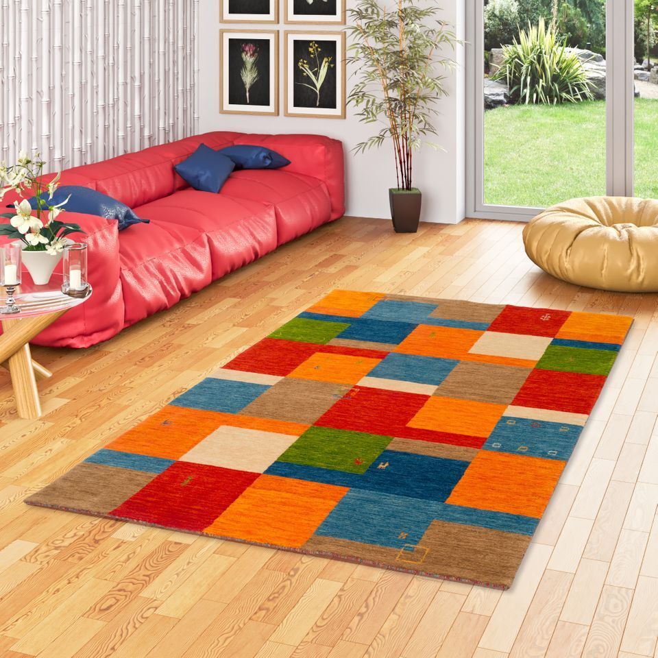 Pergamon Natur Teppich Gabbeh Esta Modern Bunt, Größe:70x140 cm EST-57_70_140