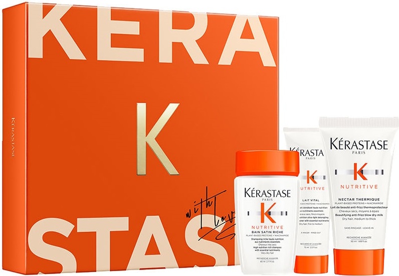Kerastase Nutritive set vyživujúci šampón na vlasy, 80 ml + vyživujúce mlieko na vlasy, 75 ml + termálny nektár na vlasy, 50 ml