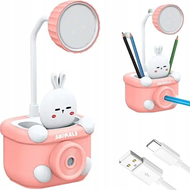 Retoo Kinderschreibtisch-Nachtlampe Hase Mit Schulorganisator ZULW-3XUIA