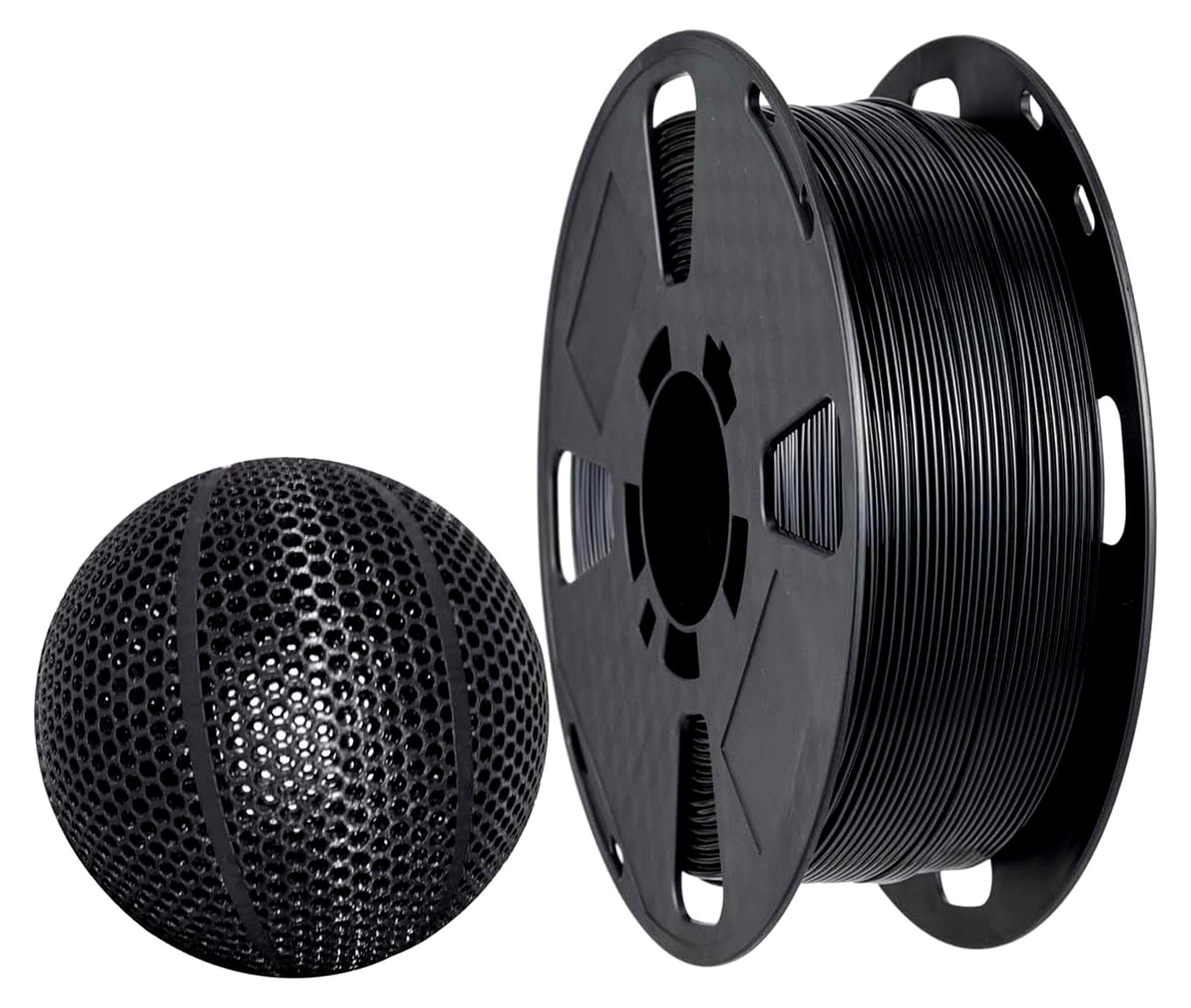 Markenlos TPE-Filament, 47D, schwarz, 1,75 mm, 1 kg, 3D-Drucker-Filament für flexible 3D-Druckmaterialien