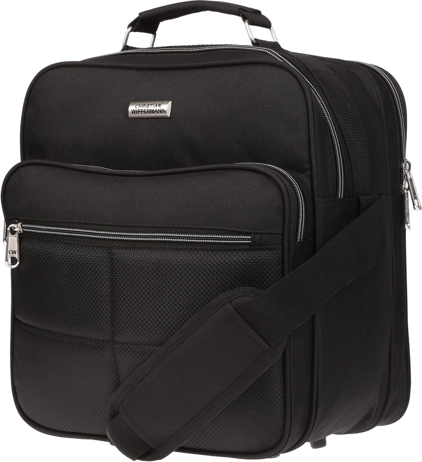 Christian Wippermann Herren Tasche Flugbegleiter Arbeitstasche Messenger Bag Tasche Schwarz Bordcase