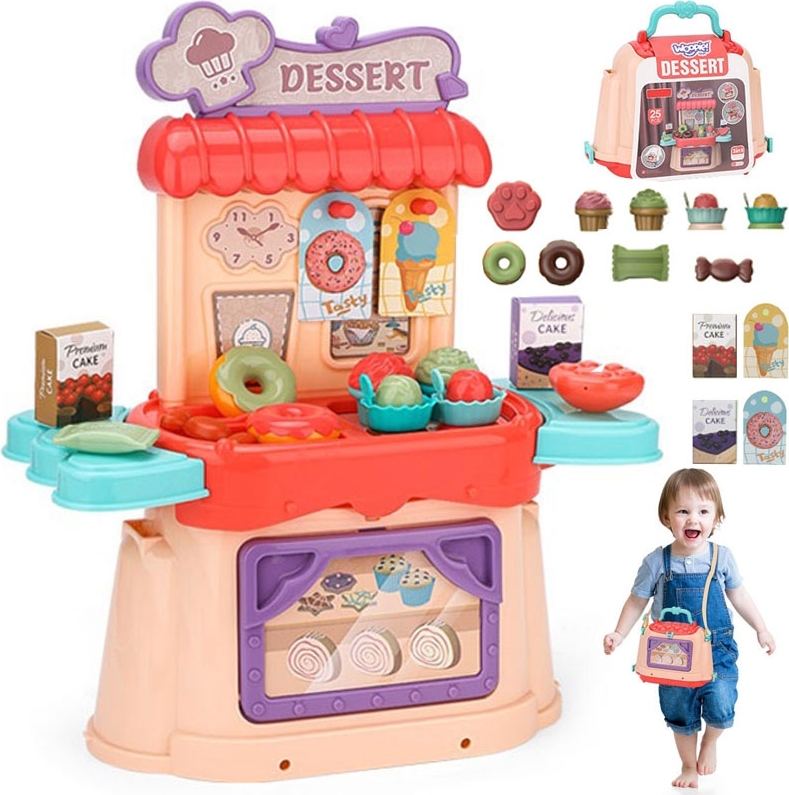 Woopie Confectionery Eisdiele 3-in-1-Koffer, 25-teiliges Set