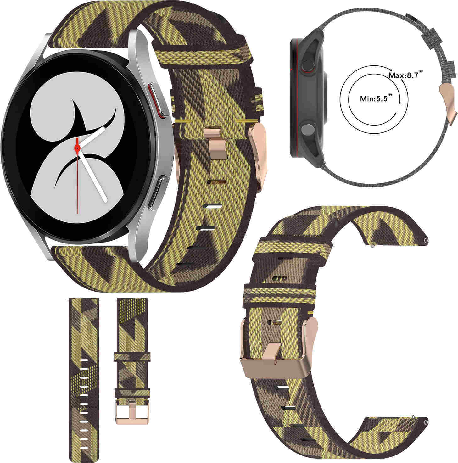 Pre Samsung Galaxy Watch FE 6 5 4 Normal Pro Classic Nylon Arm Band