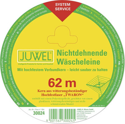 JUWEL Wäscheleine TWARON 62 m : Wäscheleine TWARON 62 m Ausführung: Wäscheleine TWARON 62 m 30024