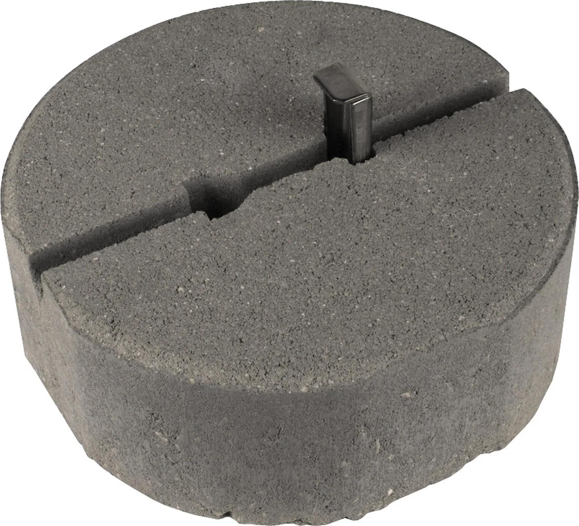 DEHN Betonsockel, C45/55, 8,5kg, mit Keiltechnik, D 240mm, H 90mm, Fangstangen D10/16mm Set, 1 Stk. 102075