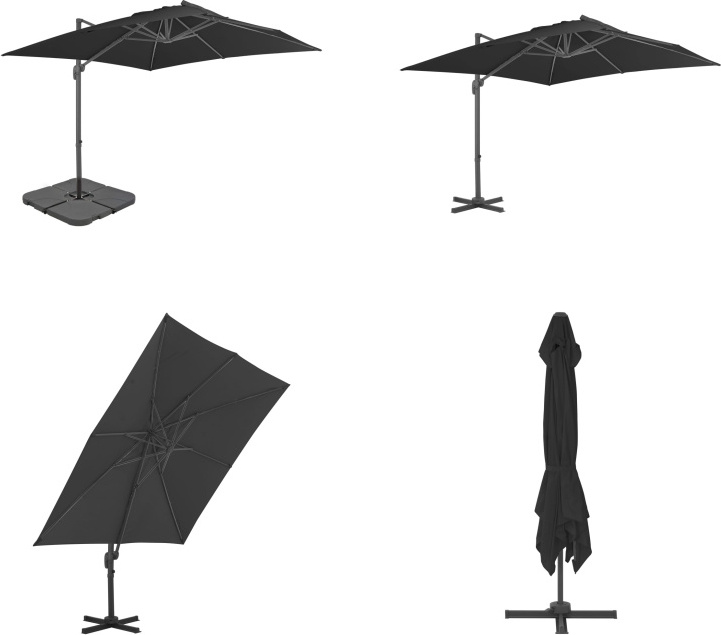 vidaXL Sonnenschirm mit Schirmständer Anthrazit - Sonnenschirm - Sonnenschirme - Gartensonnenschirm - Gartensonnenschirme HL276346