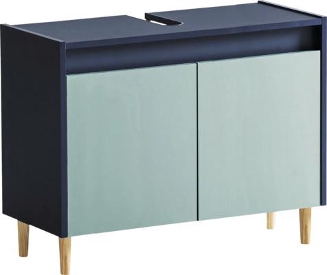 Waschbeckenunterschrank Möbelpartner Lovis BxHxT 80x60.1x33 cm nachtblau/taubenblau 157034
