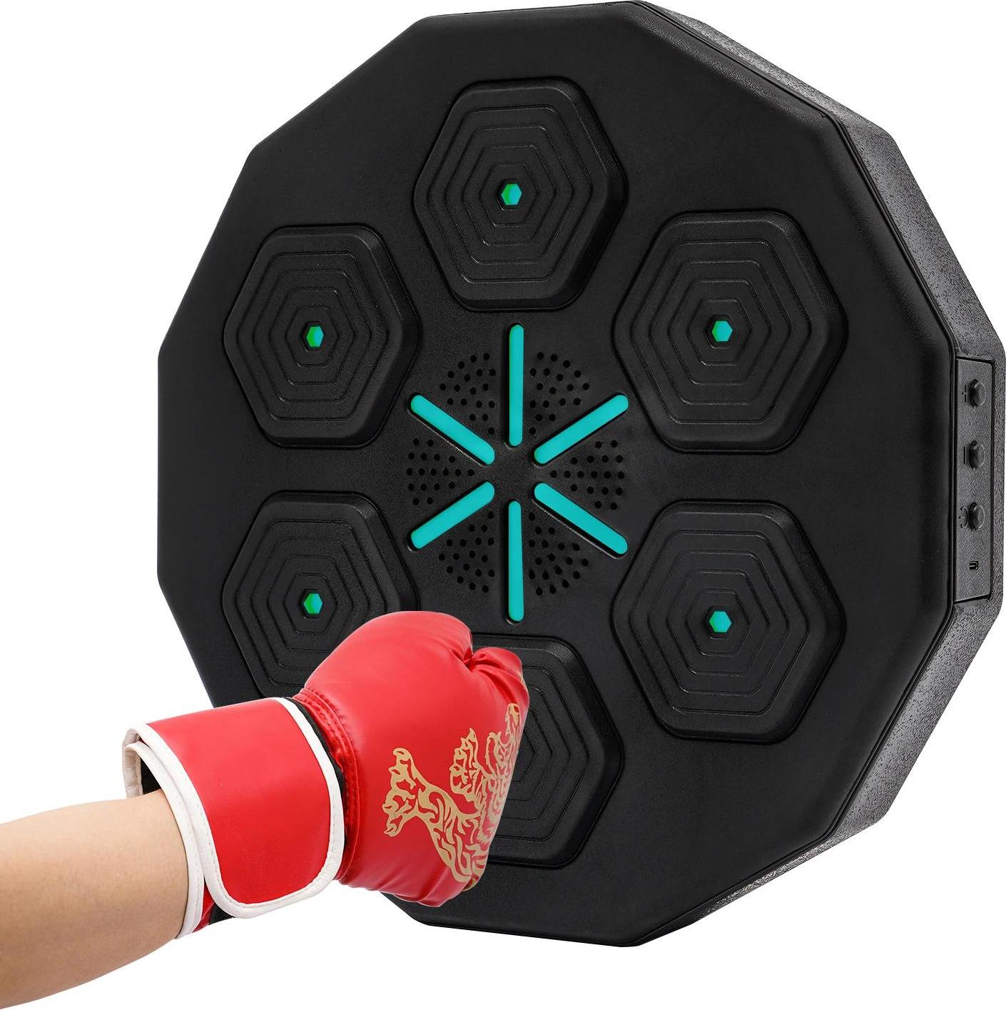 StarTech Musik-Boxtrainer - Wandmontiertes Schlagpolster - Bluetooth - LED-Beleuchtung - Kickboxen & Karate - Heimtraining - Schwarz 1005009964926514_12000050706799563