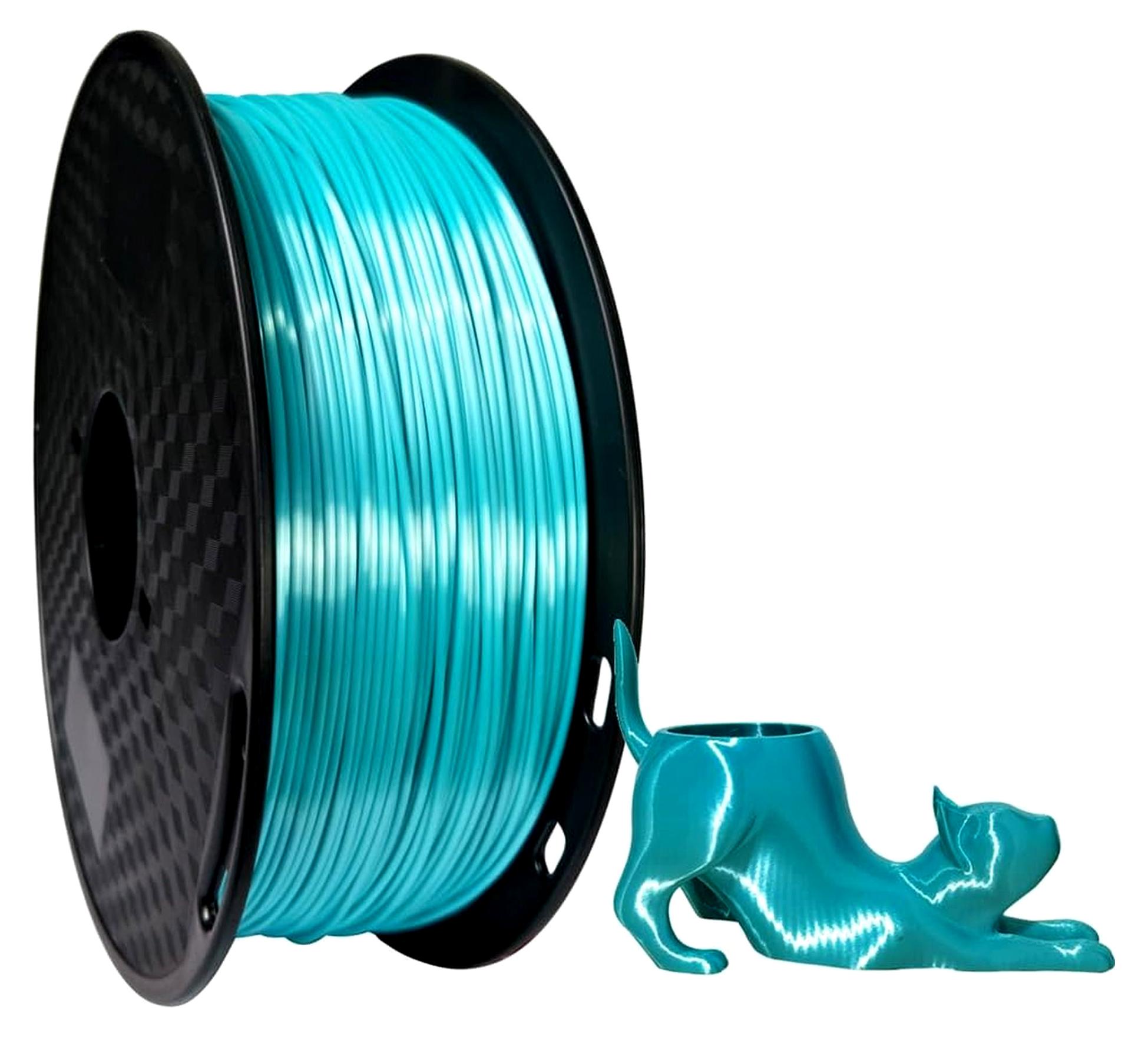 Markenlos Seiden-TPU-Filament, blau, 1,75 mm, 1 kg, 3D-Druckmaterialien, FDM, flexibles TPU-Seiden-Filament, härter als 95 A