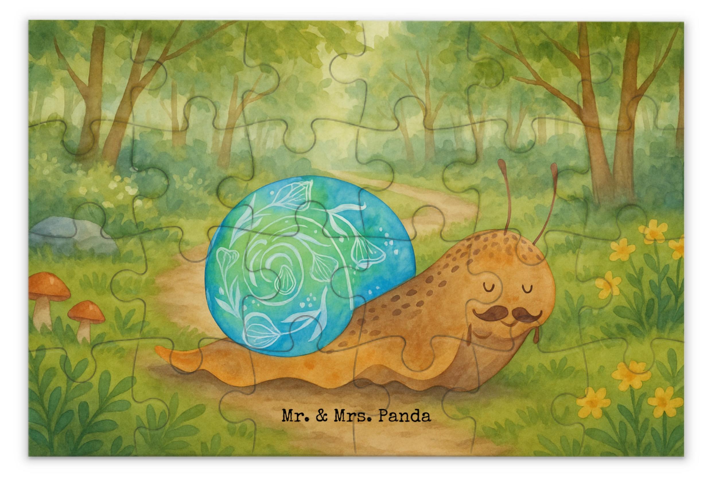 Mr. & Mrs. Panda Puzzle Schnecke Sir Design 24 Teile - Weiß - Geschenk, 300, Motivation, Lebensmut, 500, Schnecken, Legespiel, 2000, Lebenszeit, Weisheit, Lustige Sprüche PD-1927551-STANDARD