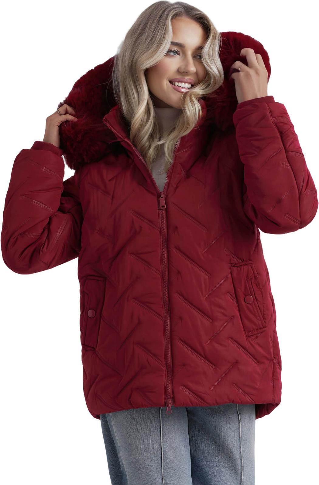 Damen Winterjacke Weinrot OZONEE JS/16M9296/06 S