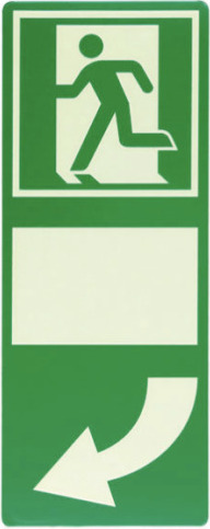 MBS FIRE Schild Hinterlegung Türgriff/Türklinke nach links, KNS Kunststoff nachleuchtend