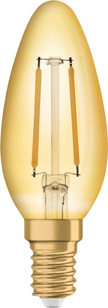 Osram LED Filament Kerze Vintage 1906 1,4W = 13W E14 Gold gelüstert 120lm warmweiß 2500K Vintage 1906 LED 12 1.4 W/2500 K E14