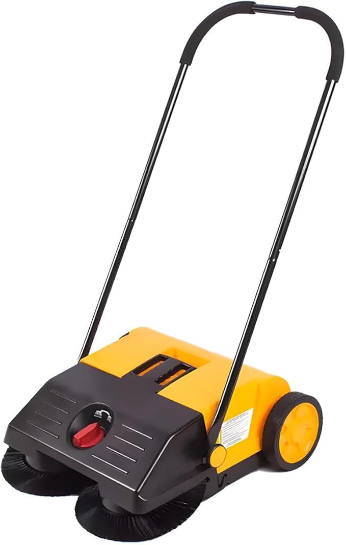 Unbranded Handkehrmaschine mit Radius 55 cm, 25 l – leicht zu verstauen und verstellbar