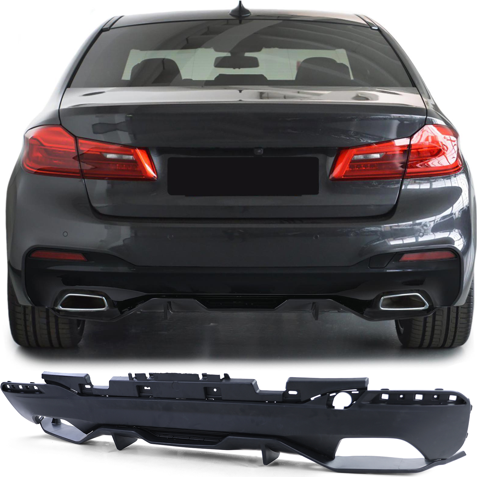 carparts online GmbH Heckdiffusor Performance Matt passend für 5er BMW G30 G31 ab16 520 525 530 540 40143