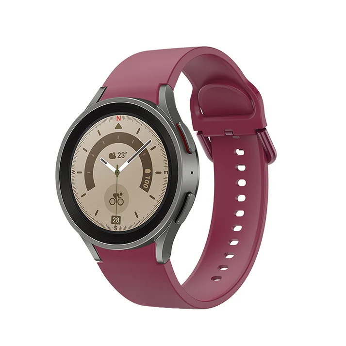 20 mm silikónový remienok SYSTEM-S pre inteligentné hodinky Samsung Galaxy Watch 5 4 v červenej farbe